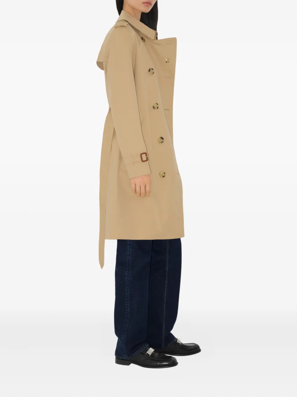 Burberry double-breasted belted trench coat Beige