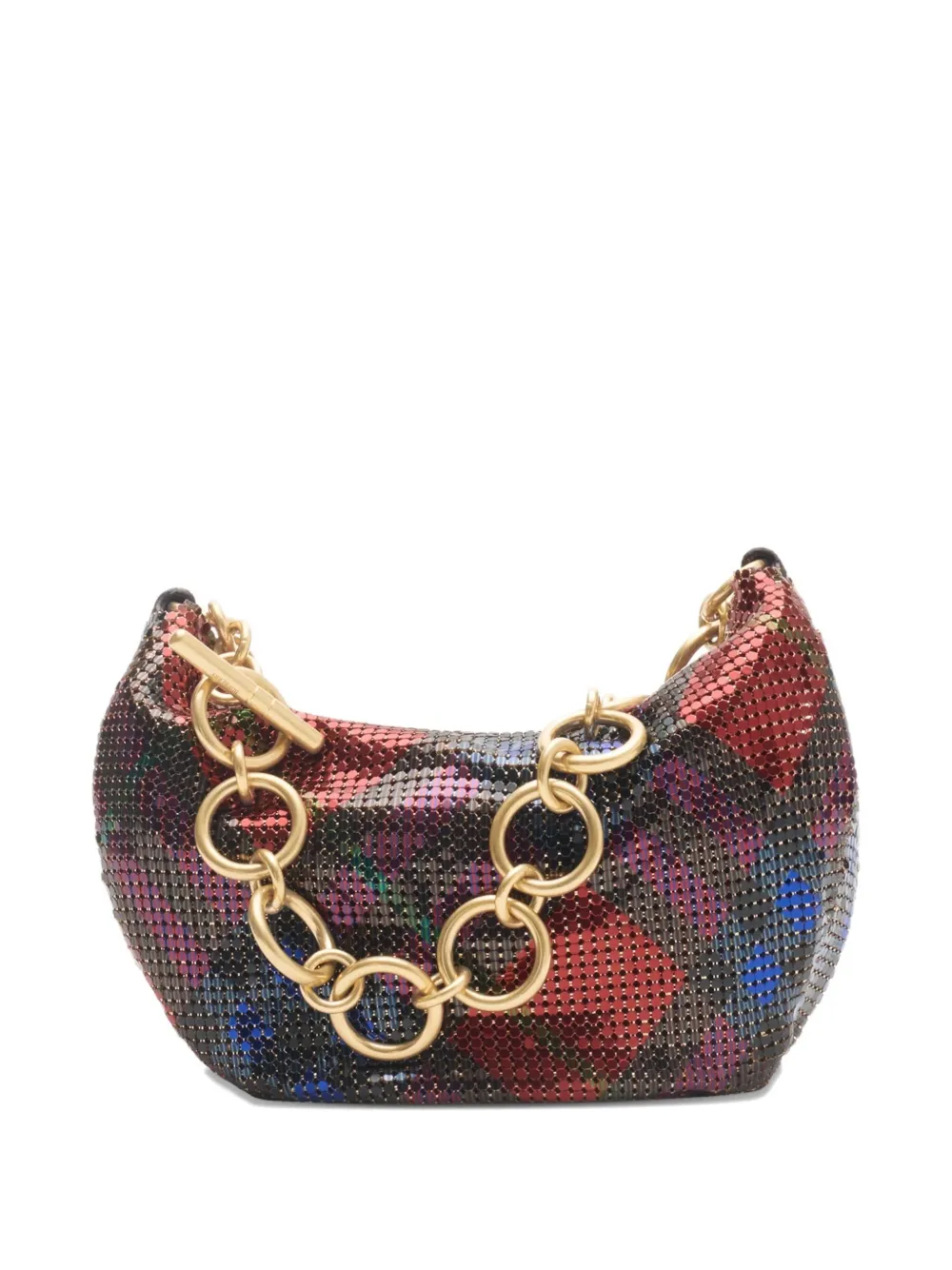 Burberry check-print chainmail mini bag Rood