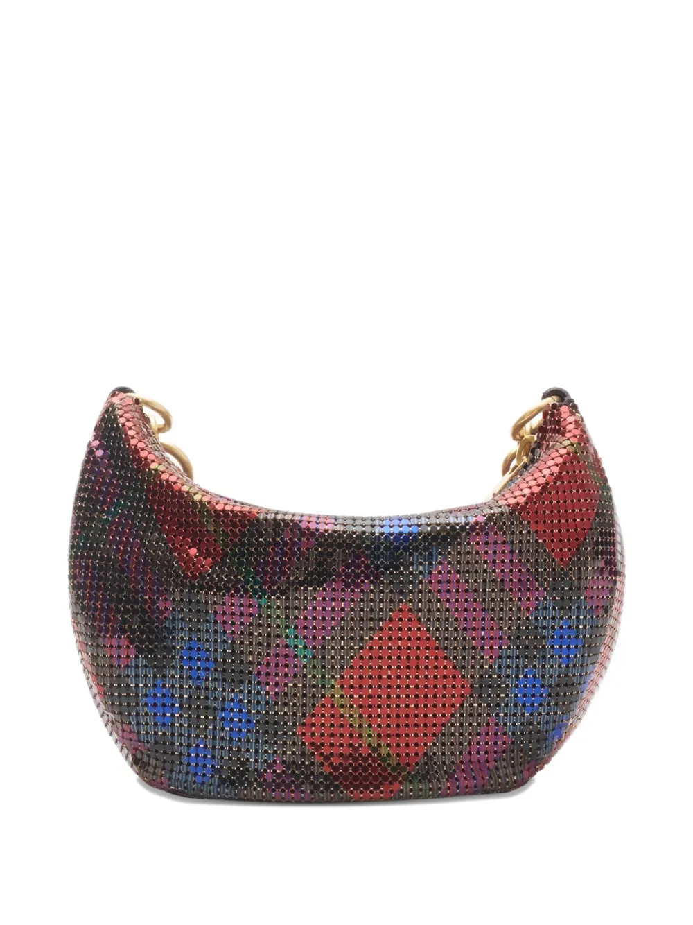 Burberry check-print chainmail mini bag Rood