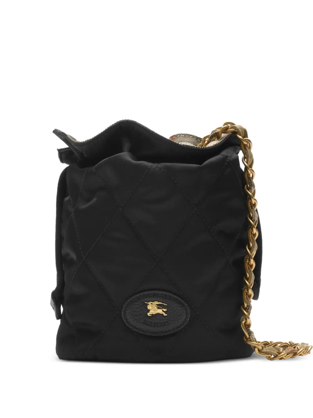 Burberry Horseshoe gewatteerde mini-tas met kettinghengsel Zwart