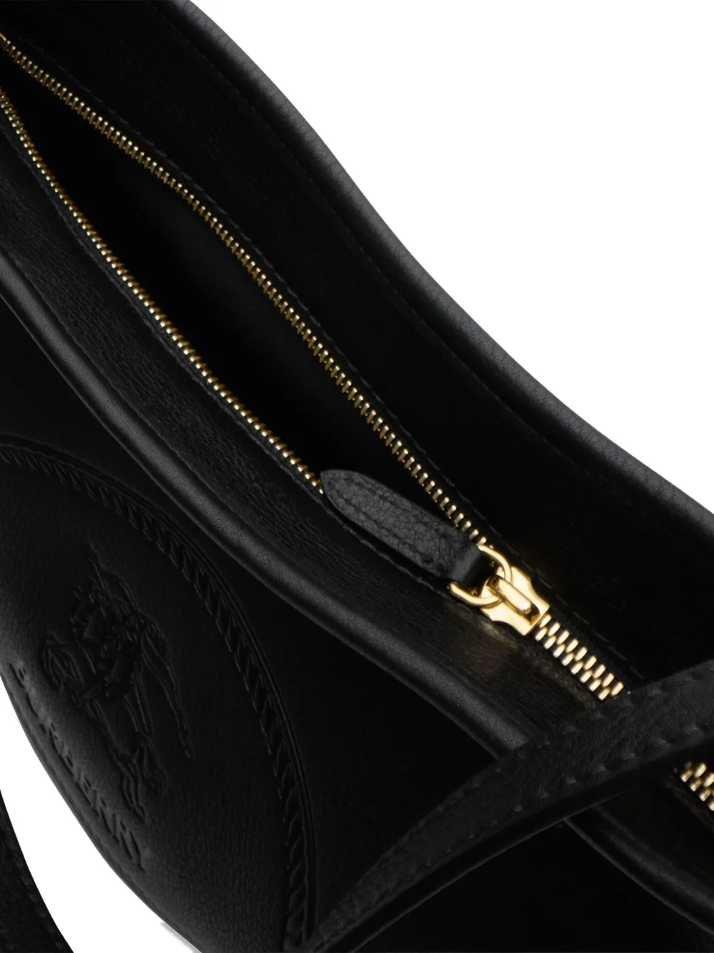 Burberry small Highlands leather shoulder bag Zwart