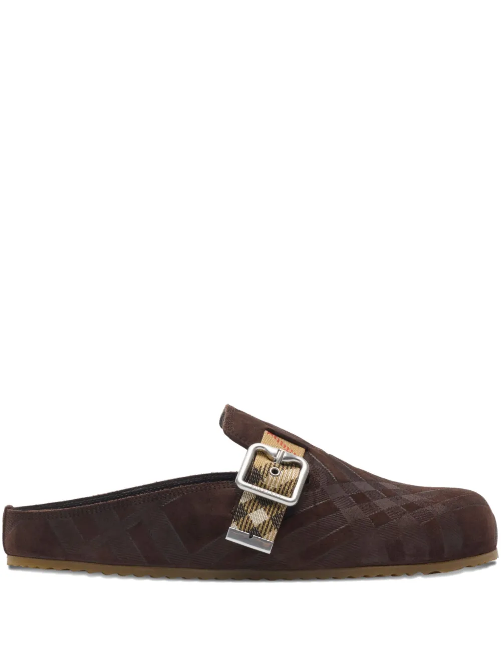 Burberry Check-pattern Buckle Sandals In Brown
