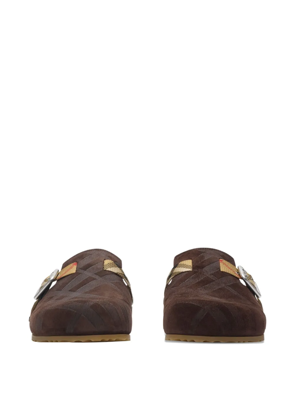 Burberry Check-pattern Buckle Sandals In Brown