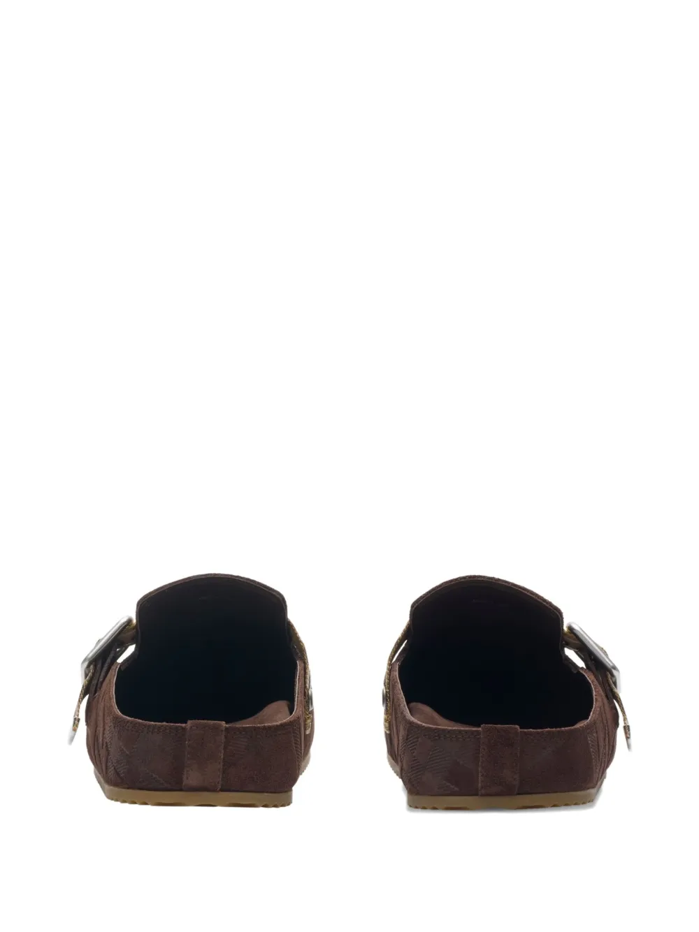 Burberry Check-pattern Buckle Sandals In Brown