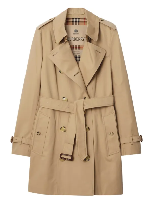 Burberry Trench Coat Com Abotoamento Duplo e Cinto | Neutro