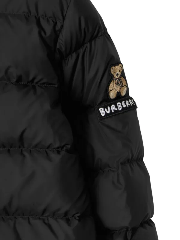 Burberry Kids Hooded Puffer Jacket | Black | FARFETCH