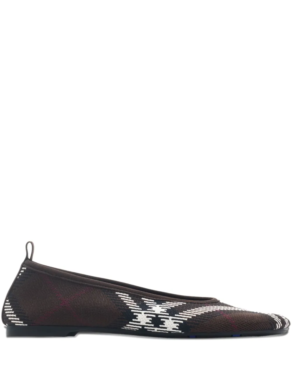 Burberry check knitted ballet flats Zwart