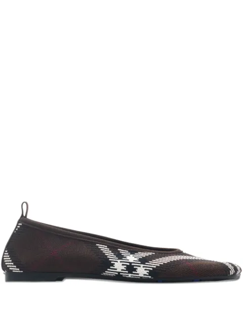 Burberry check knitted ballet flats
