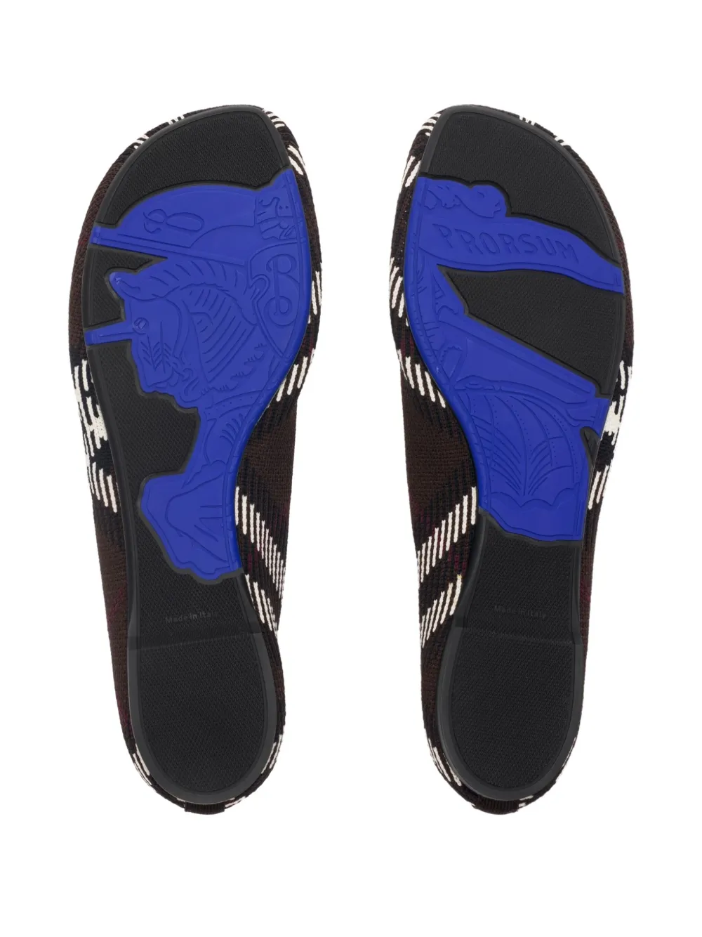 Burberry check knitted ballet flats Zwart