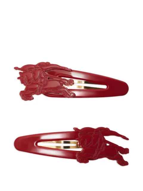 Burberry Kids Equestrian Knight-motif hair clips (set of two)