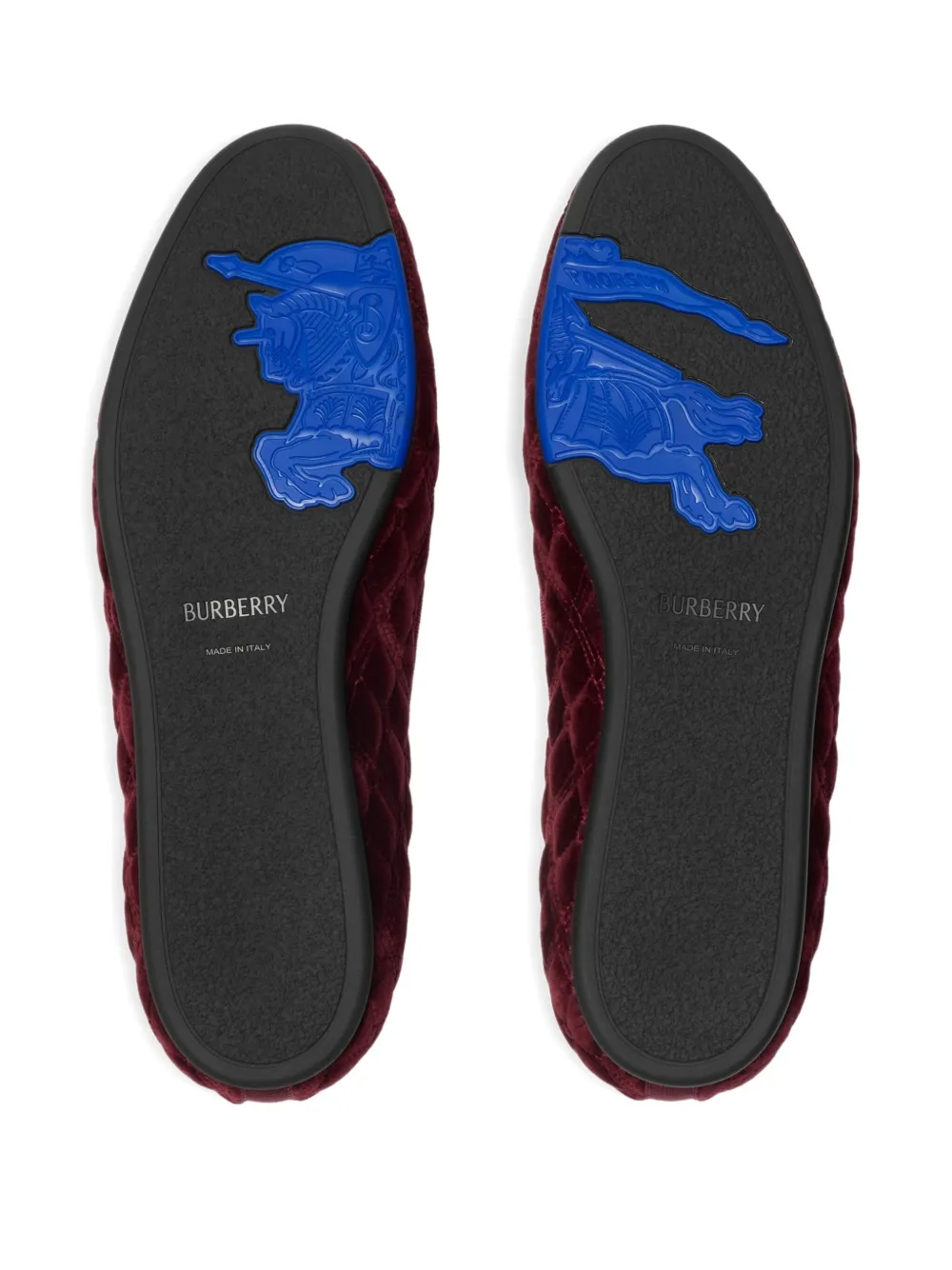 Burberry quilted crest-embellished loafers Red