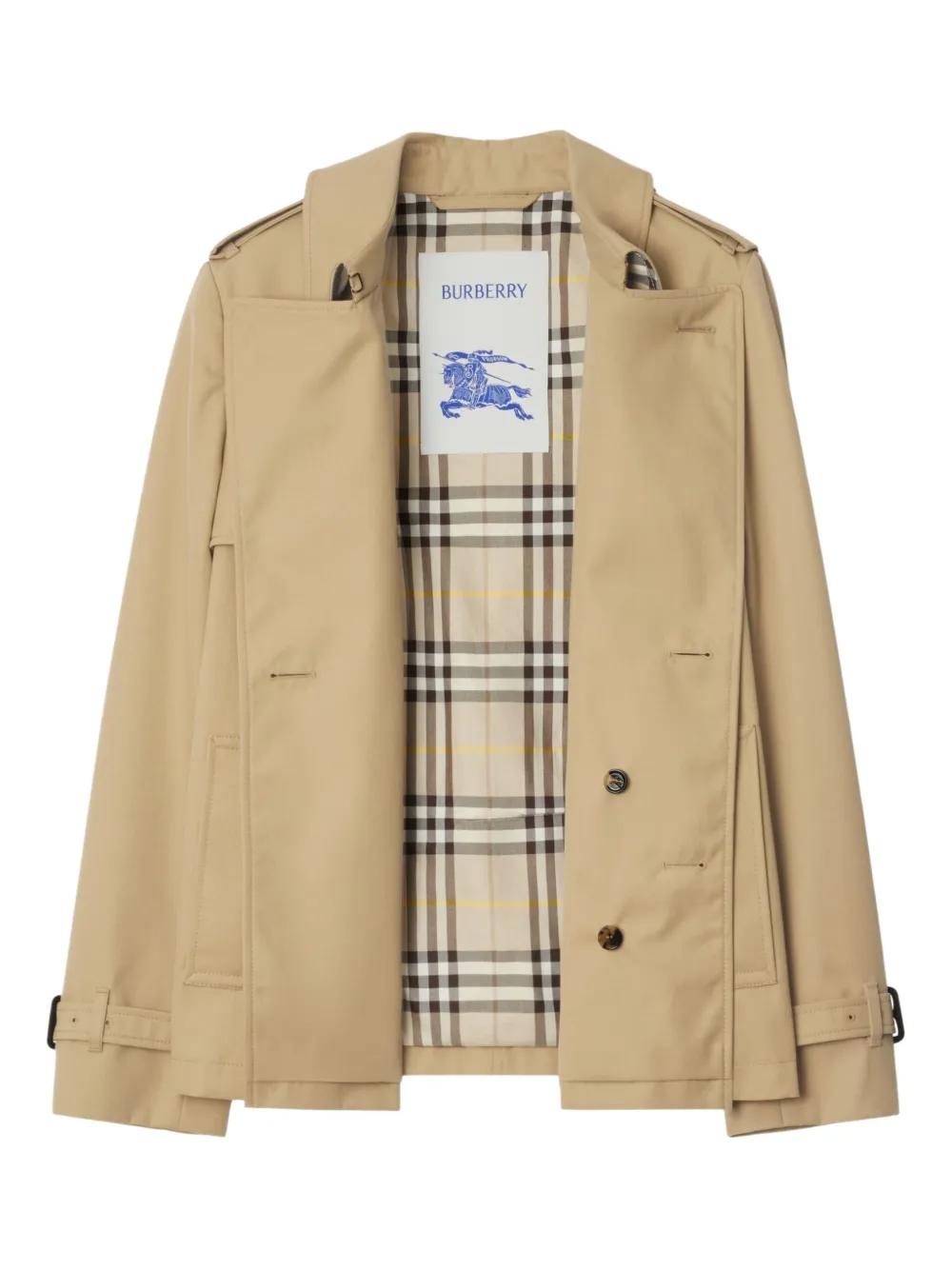 Burberry Belted Double-breasted Jacket In Brown