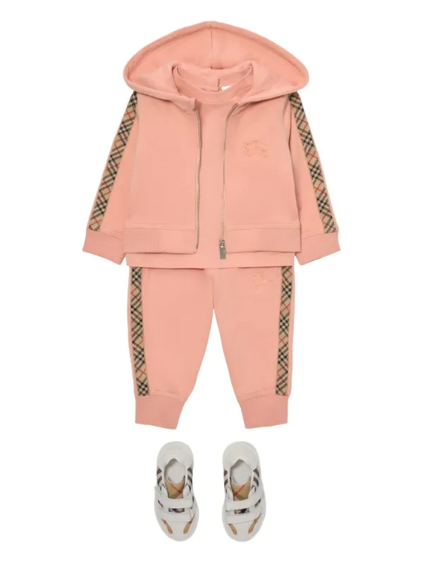 Burberry Kids Check-trimmed Zip Hoodie | Pink | FARFETCH