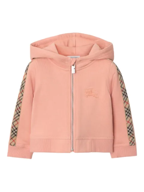 Burberry Kids Check-trimmed zip hoodie