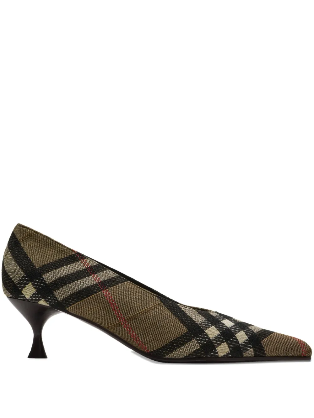 Burberry 55 mm Check Dame pumps met puntige neus Bruin