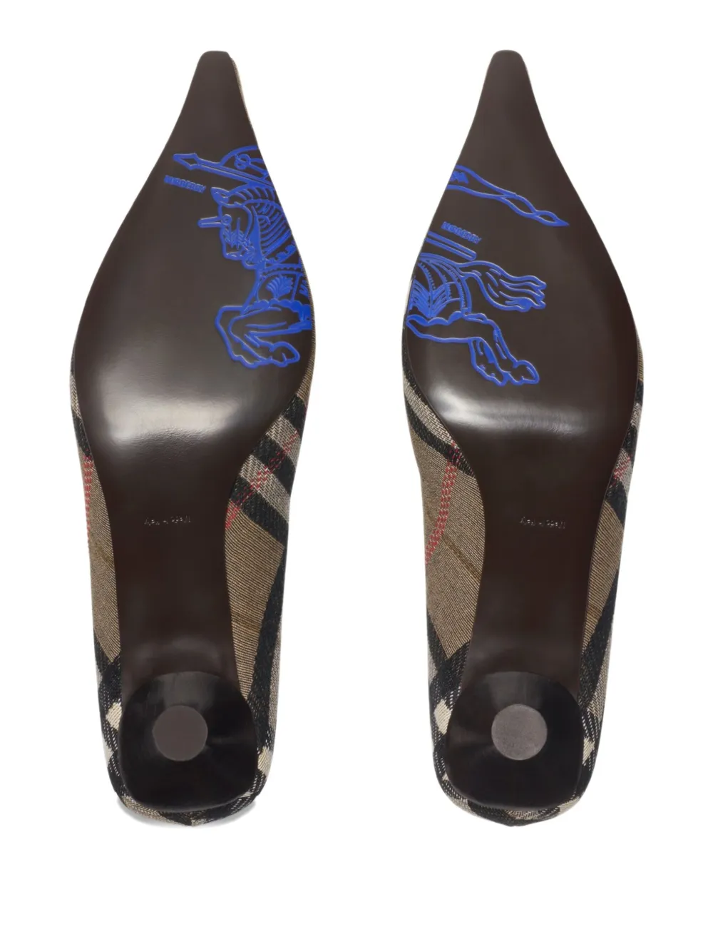 Burberry Check Dame Pumps Mit Spitzer Kappe 55mm In Brown
