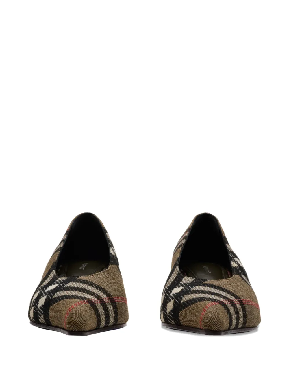Burberry Check Dame Pumps Mit Spitzer Kappe 55mm In Brown