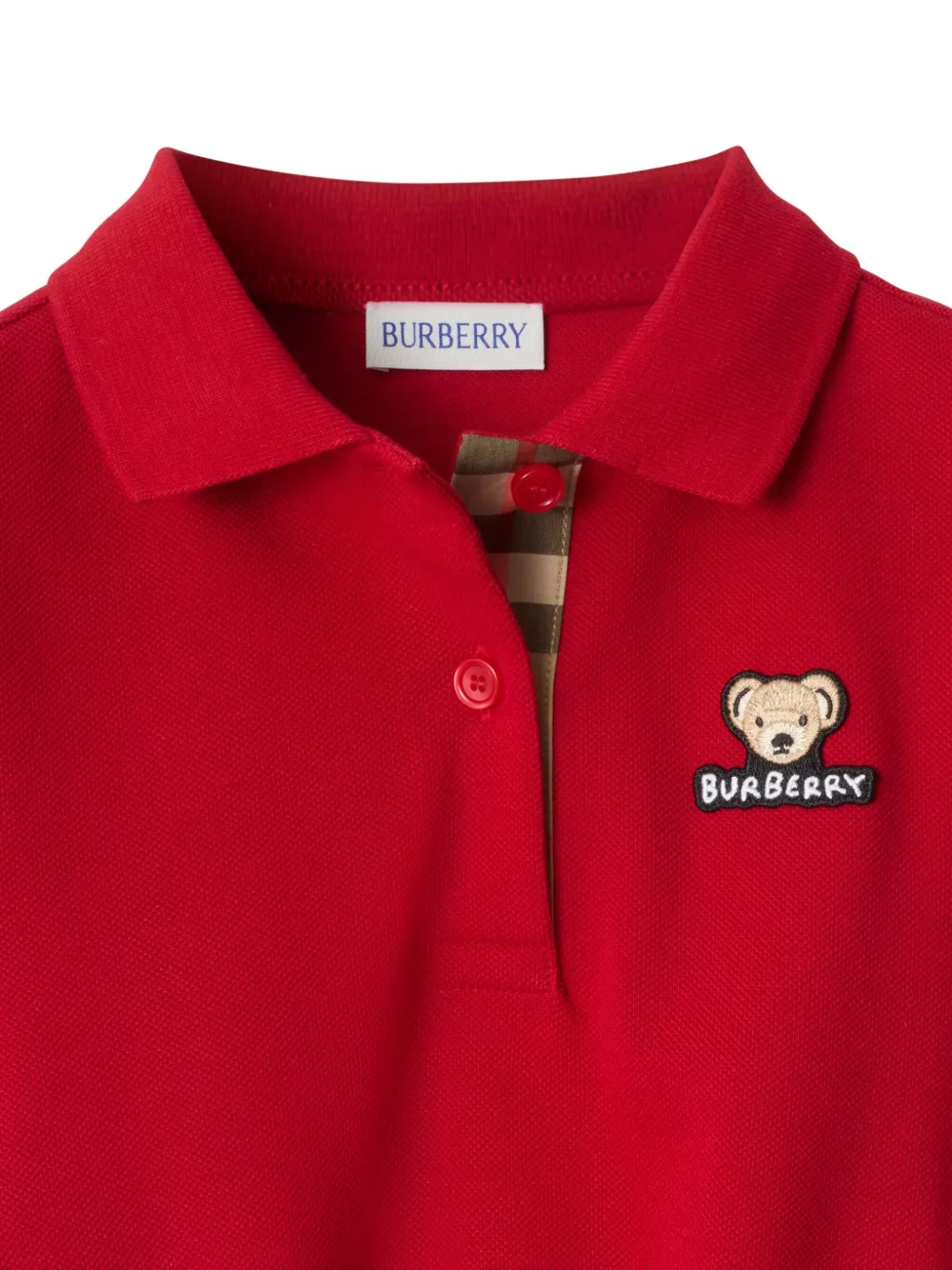 Burberry Kids Thomas Bear polojurk met patch Rood