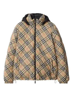 Burberry Jaqueta Xadrez Matelassê Dupla Face | Neutro | FARFETCH BR