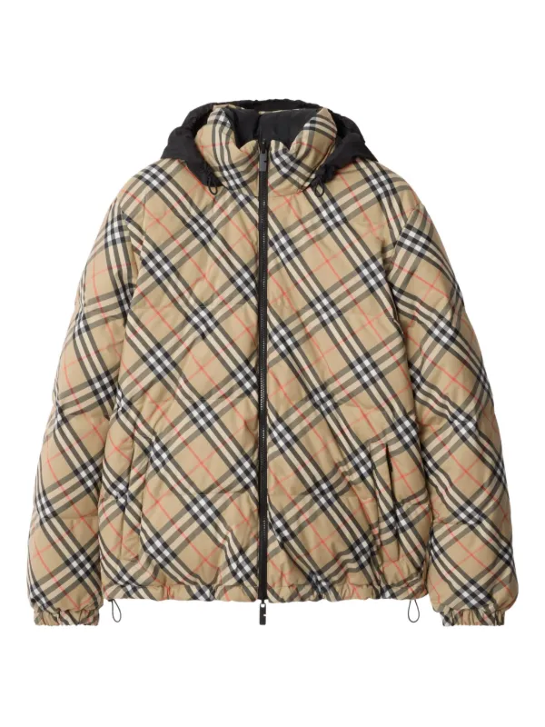 Burberry Wendbare Steppjacke Mit Karo Nude FARFETCH DE