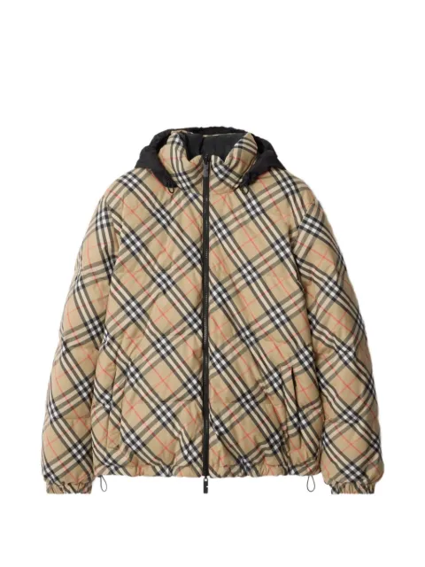 Burberry جاكيت منفوخ كاروهات بوجهين