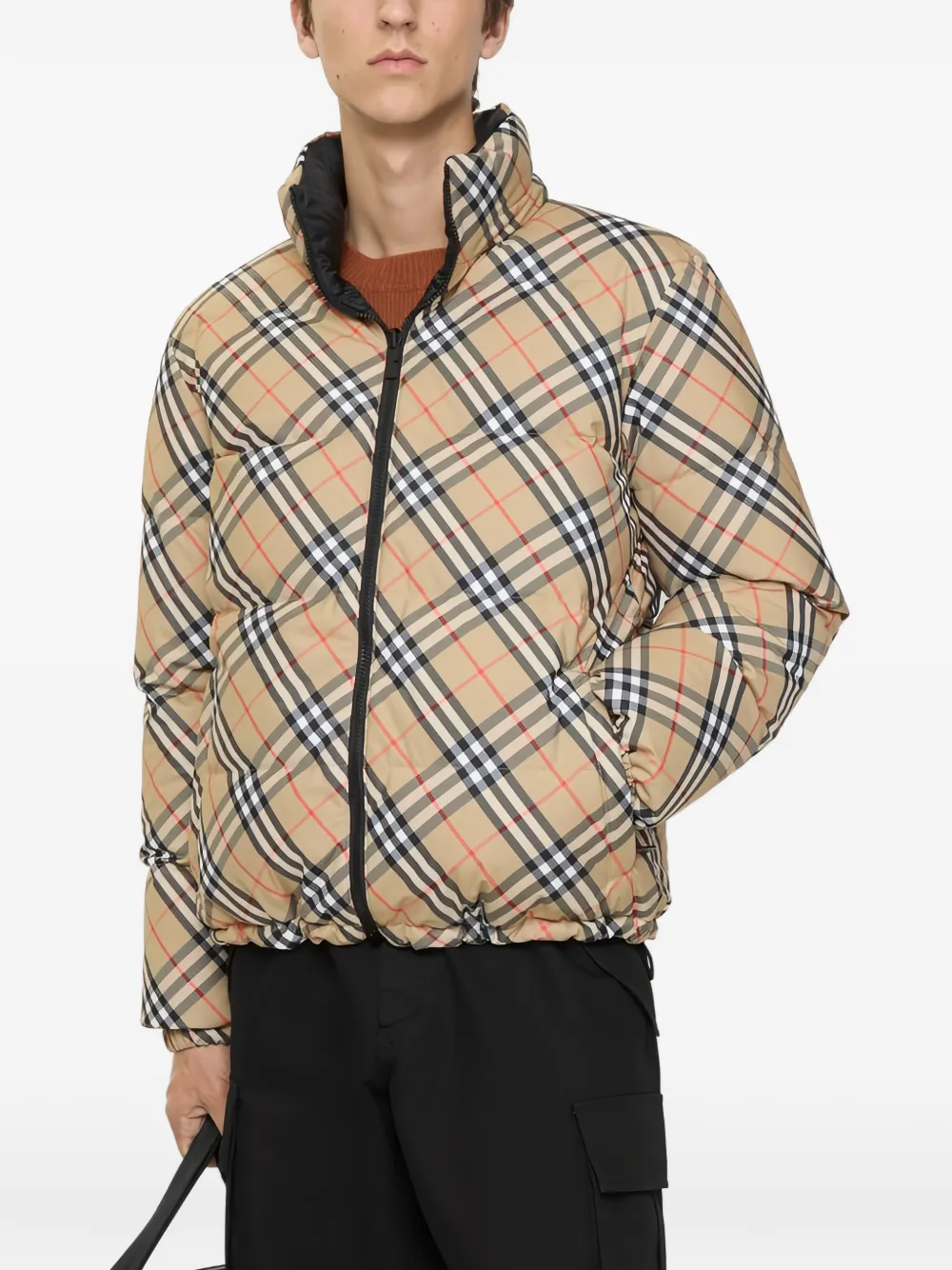 Burberry Omkeerbaar geruit donsjack Beige