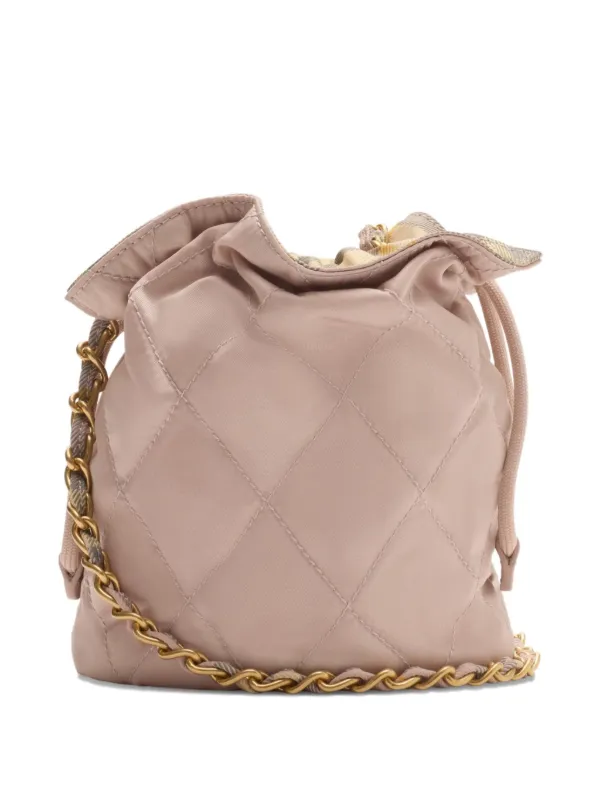 Burberry Quilted chain-strap Bucket Bag Pink FARFETCH TR