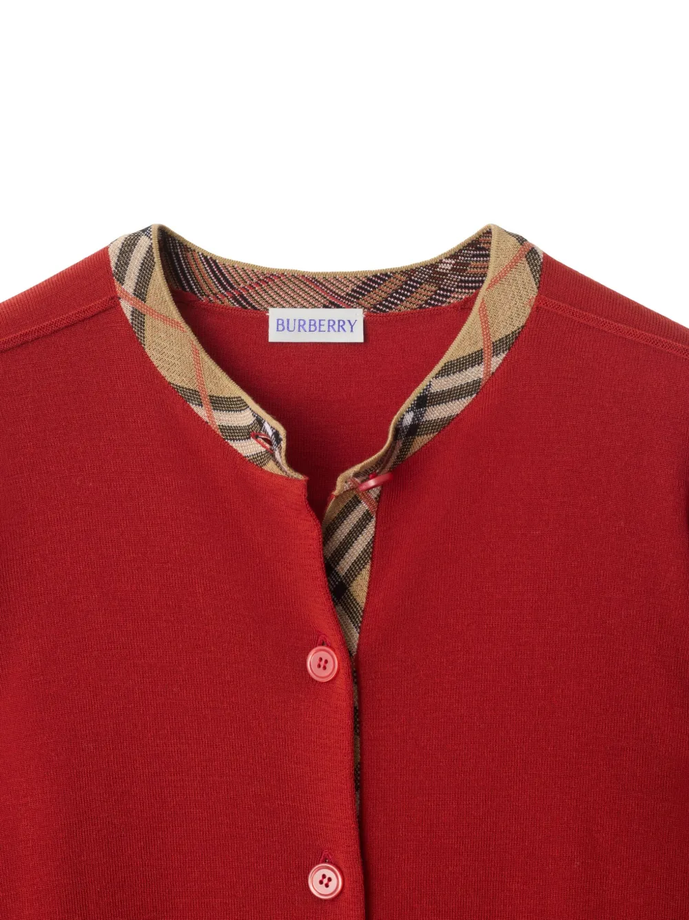 Burberry Check-trimmed Wool Cardigan In Multi