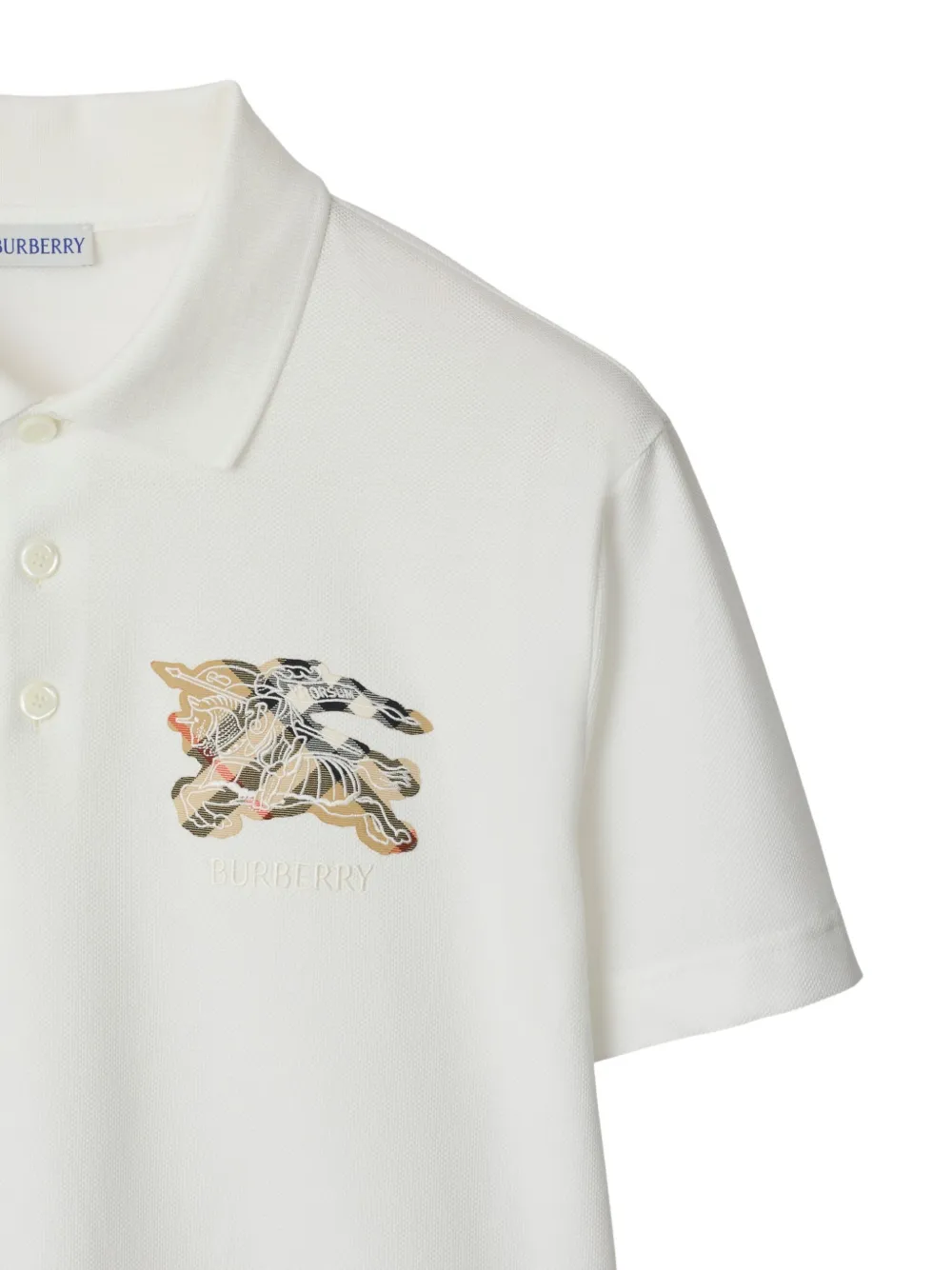 Burberry Equestrian Knight-check polo shirt - Wit
