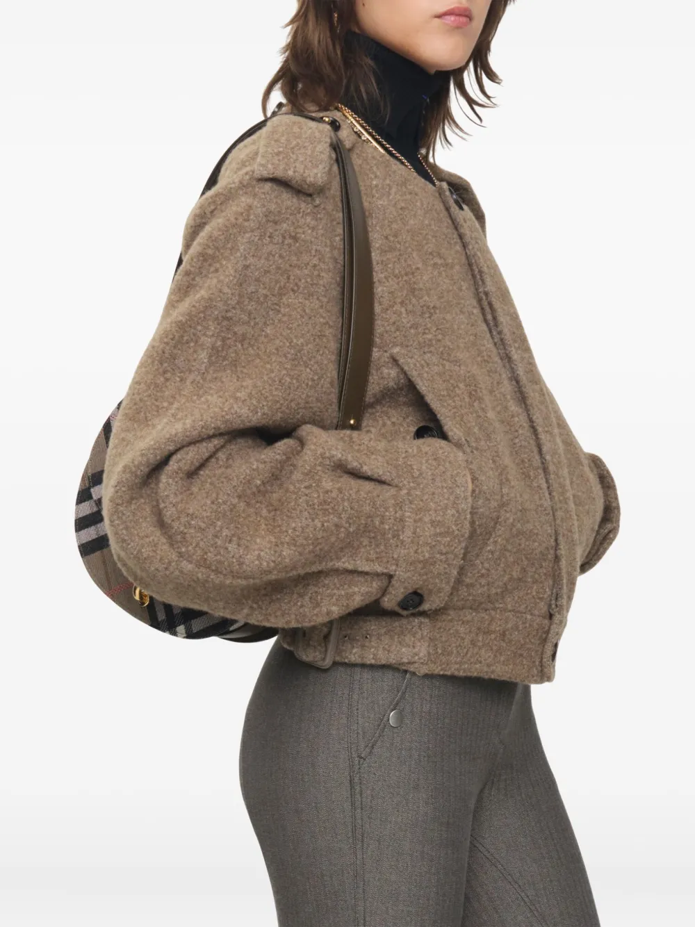 Burberry Jack met afneembare sjaal en epauletten Bruin