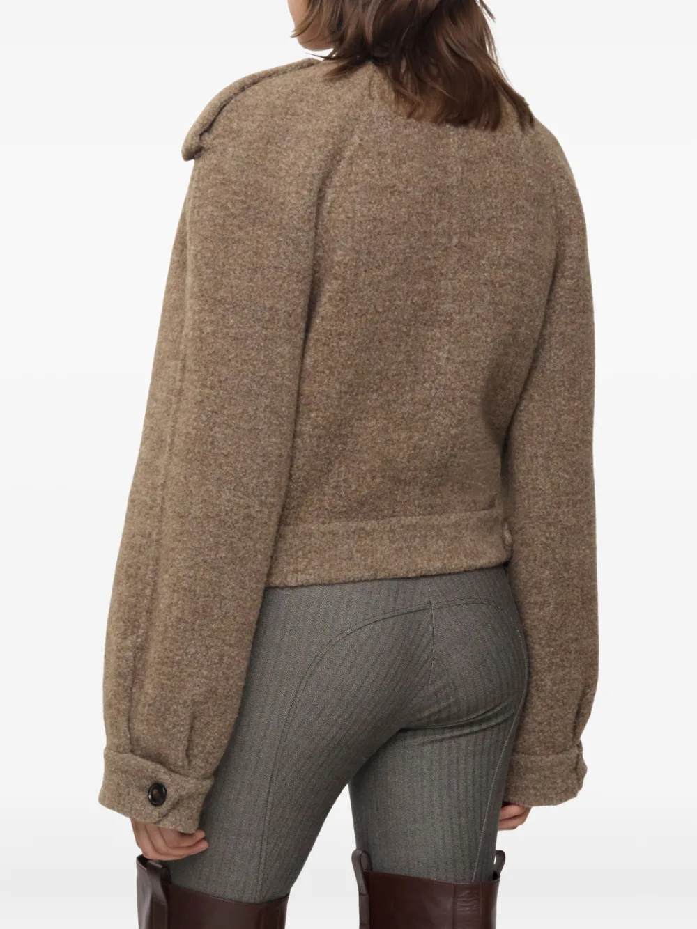 Burberry Jack met afneembare sjaal en epauletten Bruin