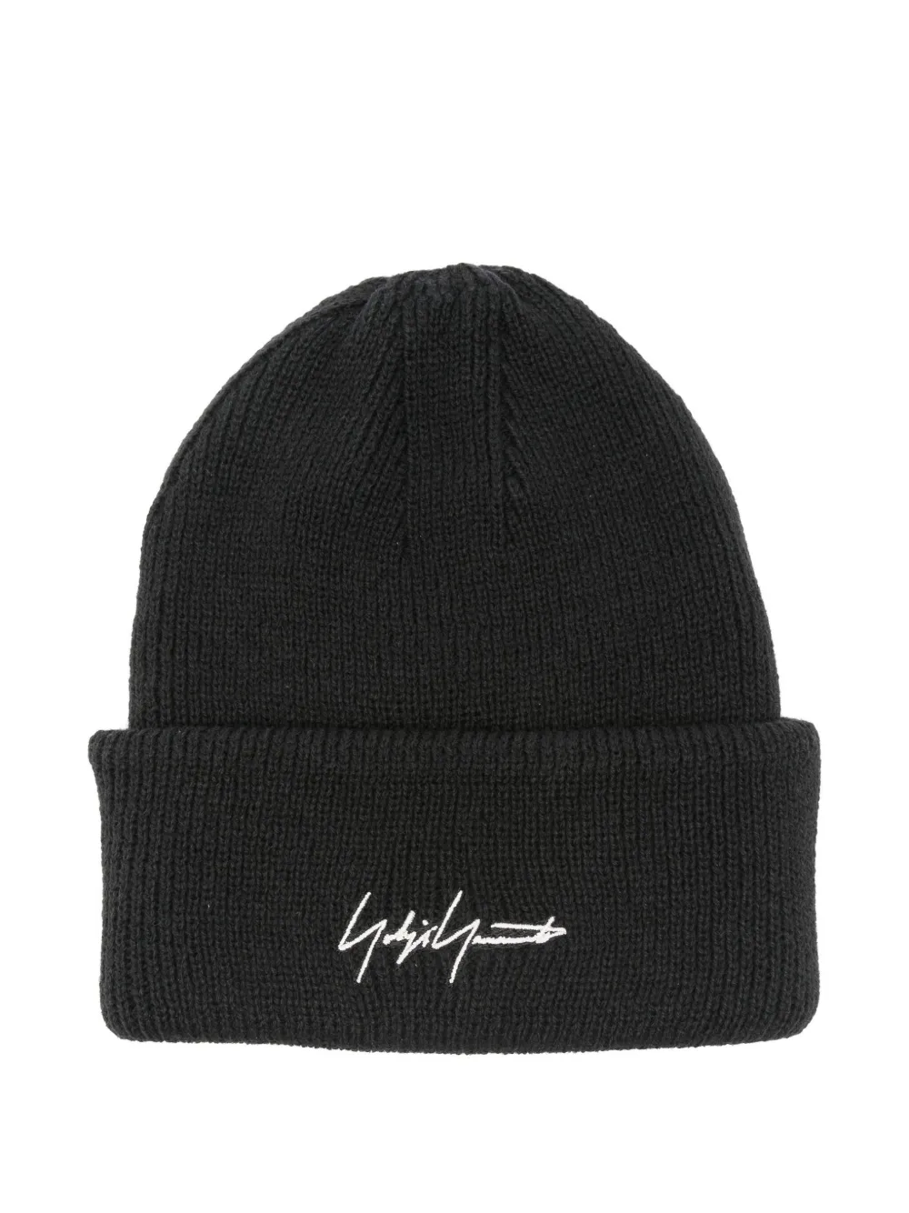 Y-3 Signature-embroidered Beanie In Black
