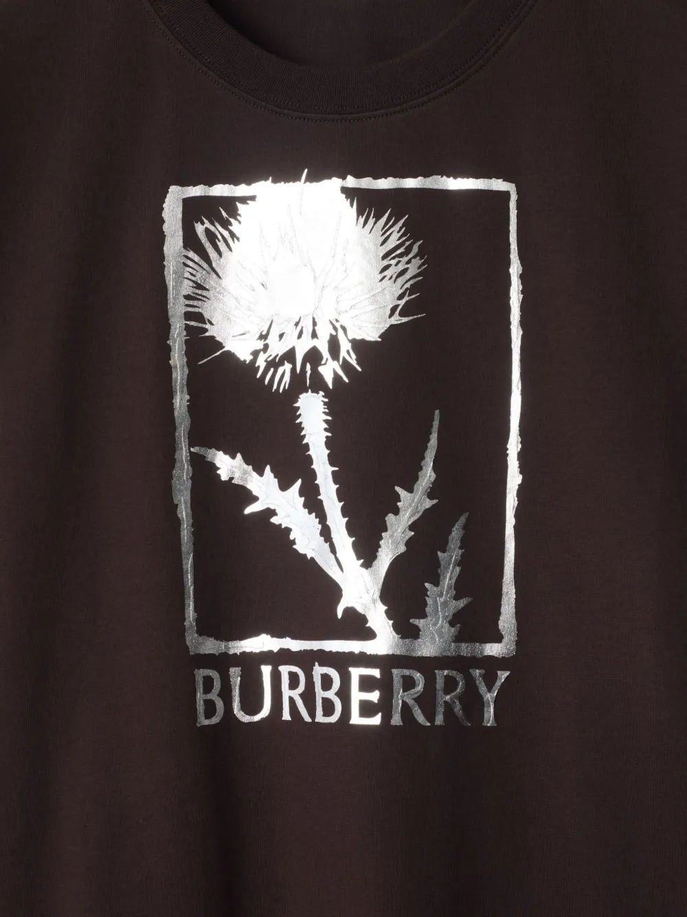 Burberry Thistle T-shirt met metallic logo Bruin