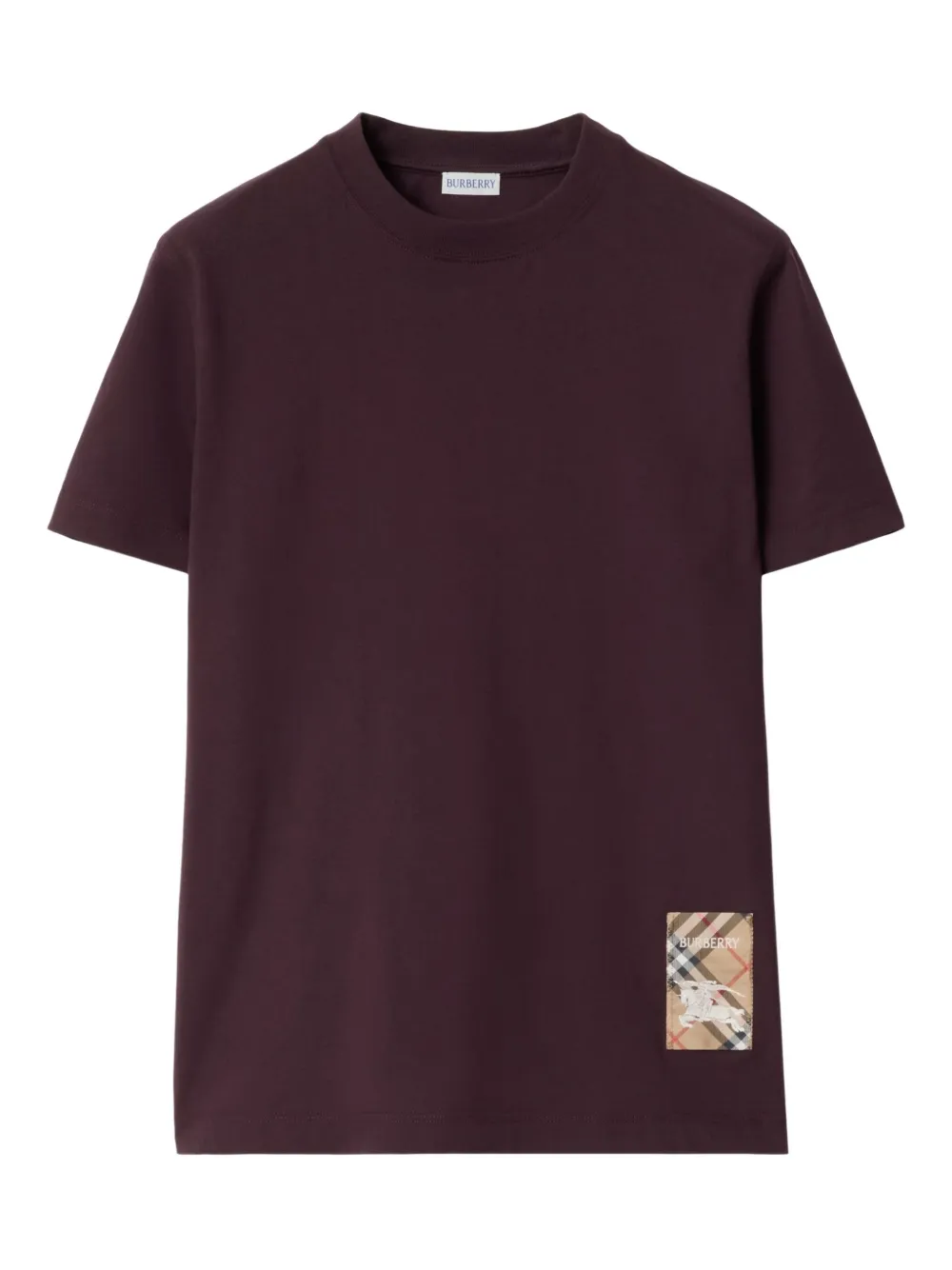 Burberry check-label cotton T-shirt | Red | Image 1