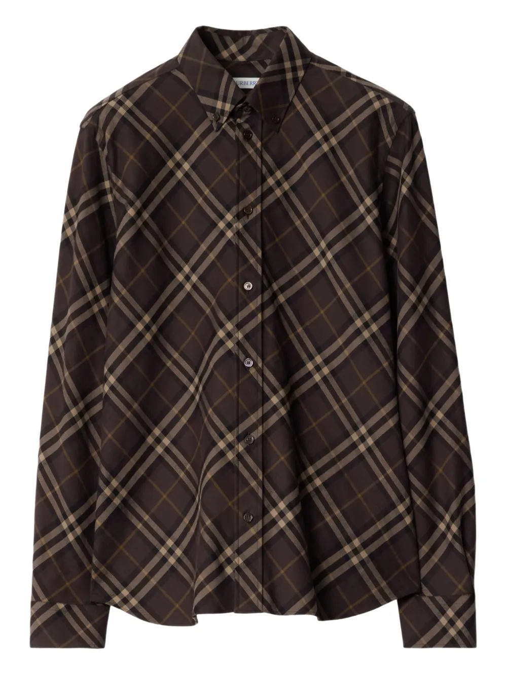Burberry Ruimvallend katoenen overhemd Bruin