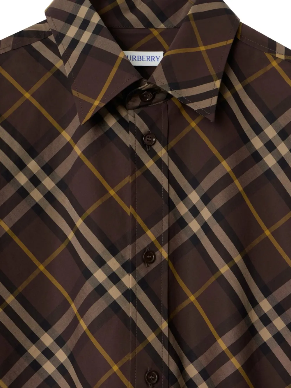 Burberry Ruimvallend katoenen overhemd Bruin