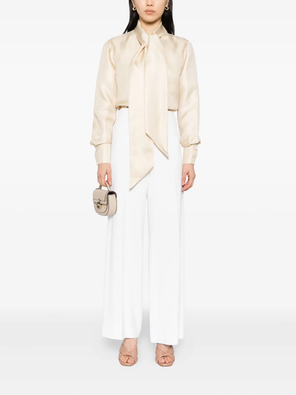 Martin Grant Zijden blouse - Beige