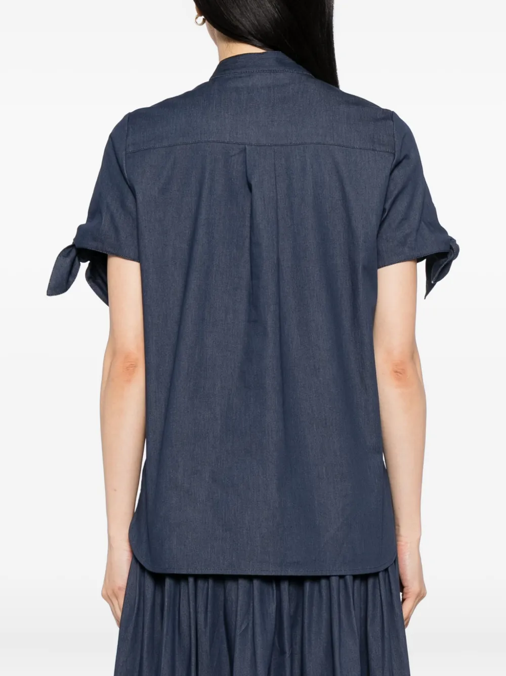 Carolina Herrera Tie-sleeve Shirt In Blue