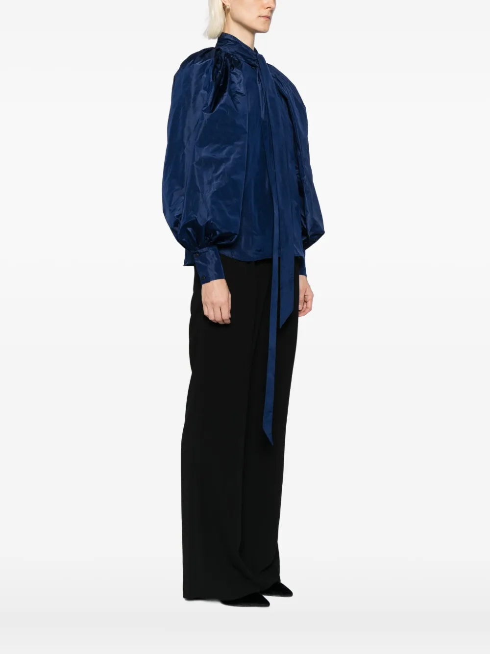  Martin Grant Camisa De Seda - Azul 