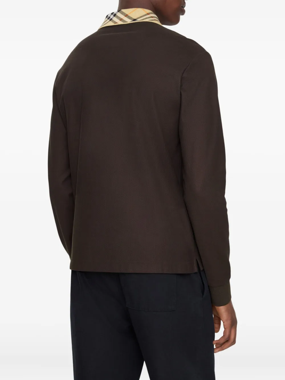 Burberry Katoenen poloshirt met geruite kraag - Bruin