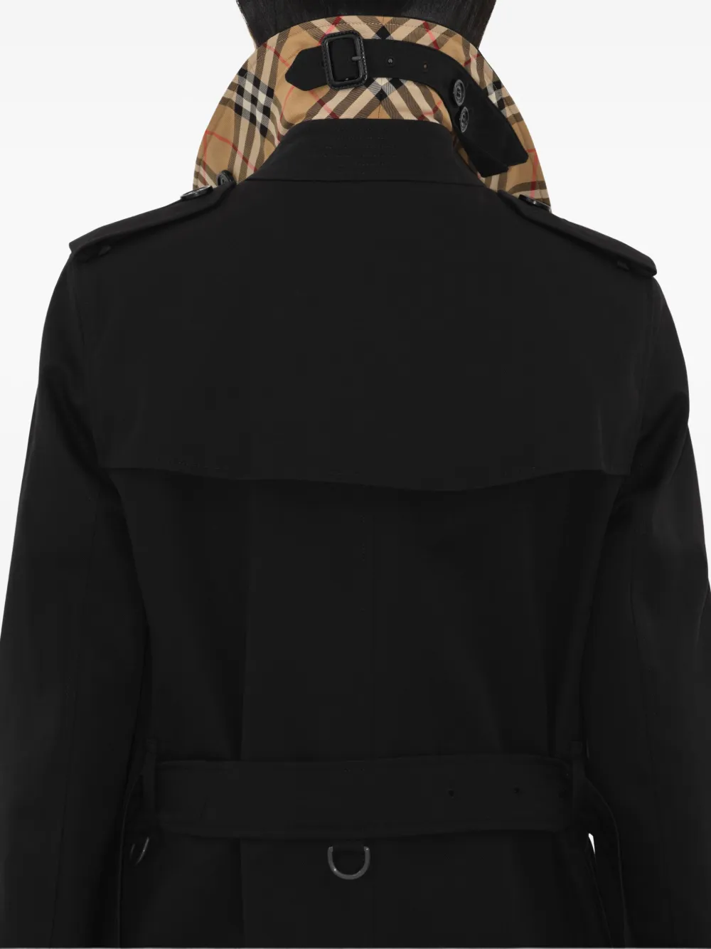 Burberry Belted Double-breasted Trench Coat In Black