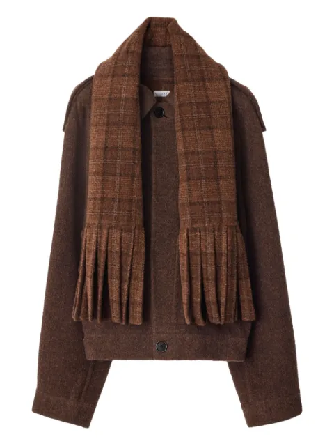 Burberry jakke med aftagelig tørklæde og knaplukning