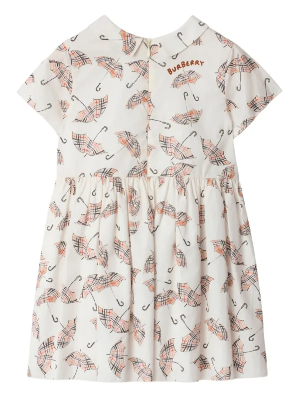 white christmas dresses Cream floral printed umbrella dress – Masang