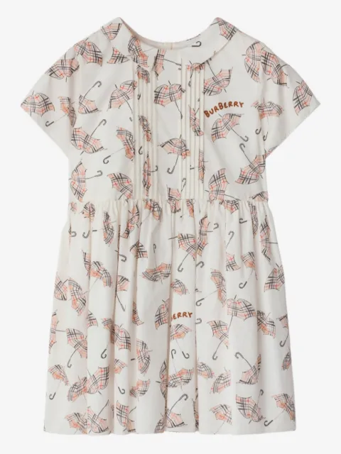 Burberry Kids vestido con paraguas estampado
