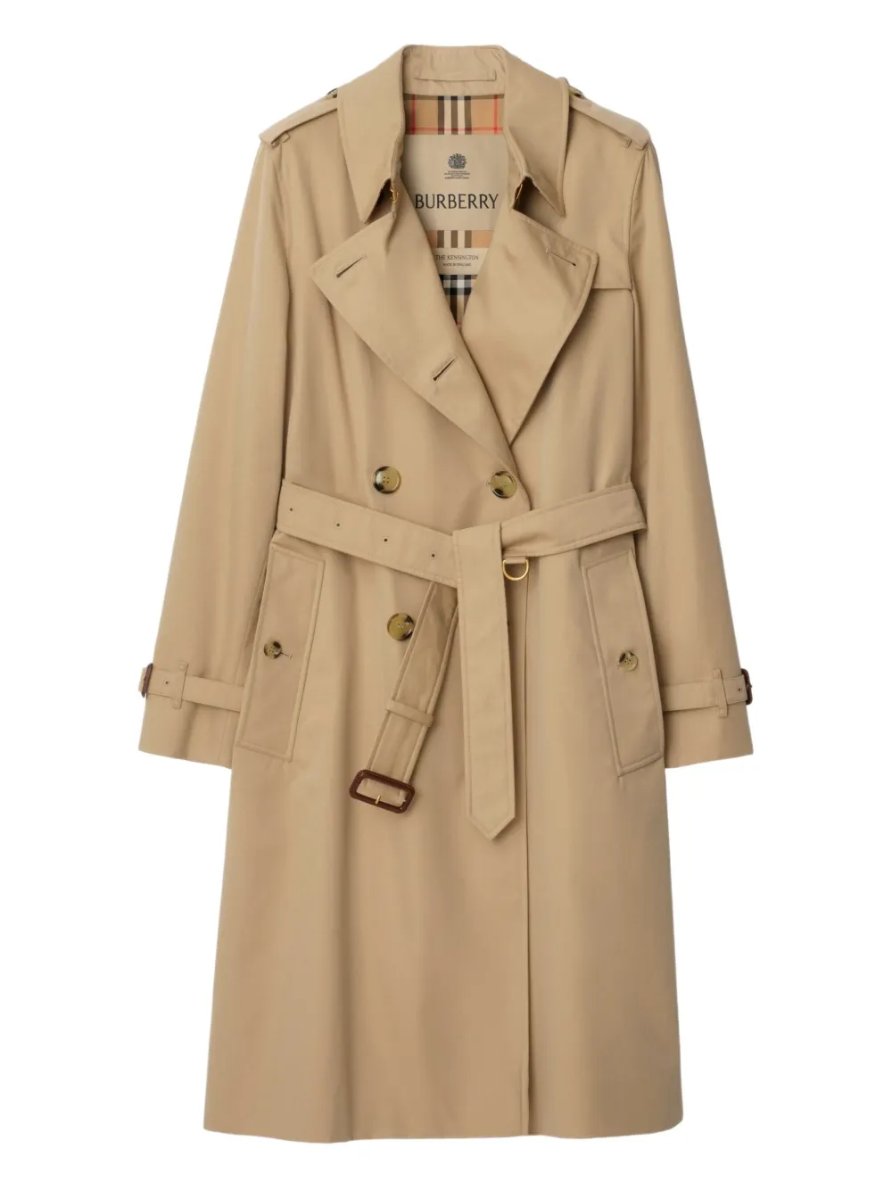 Burberry Belted Double-breasted Trench Coat In Brown