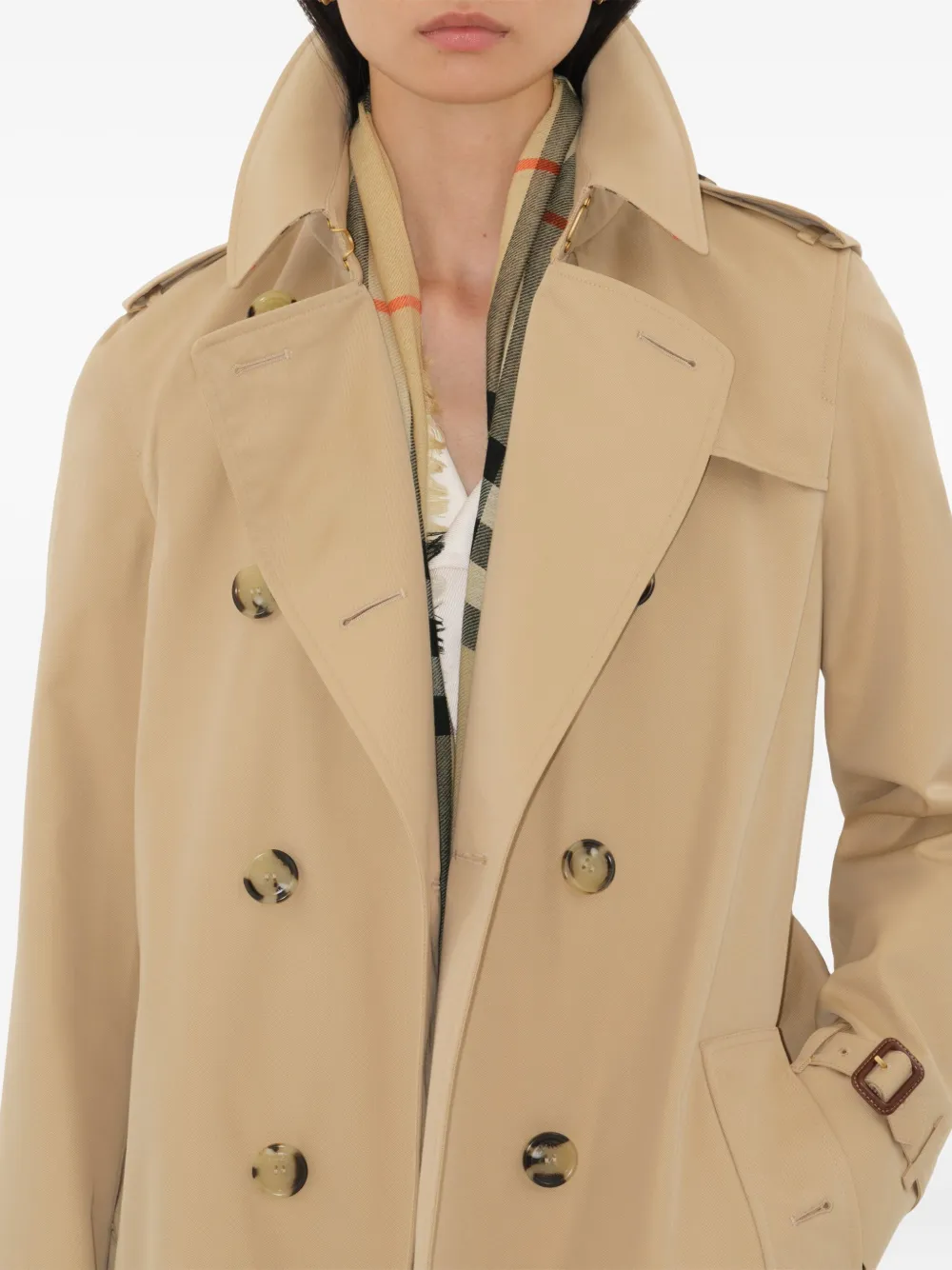 Burberry Belted Double-breasted Trench Coat In Brown