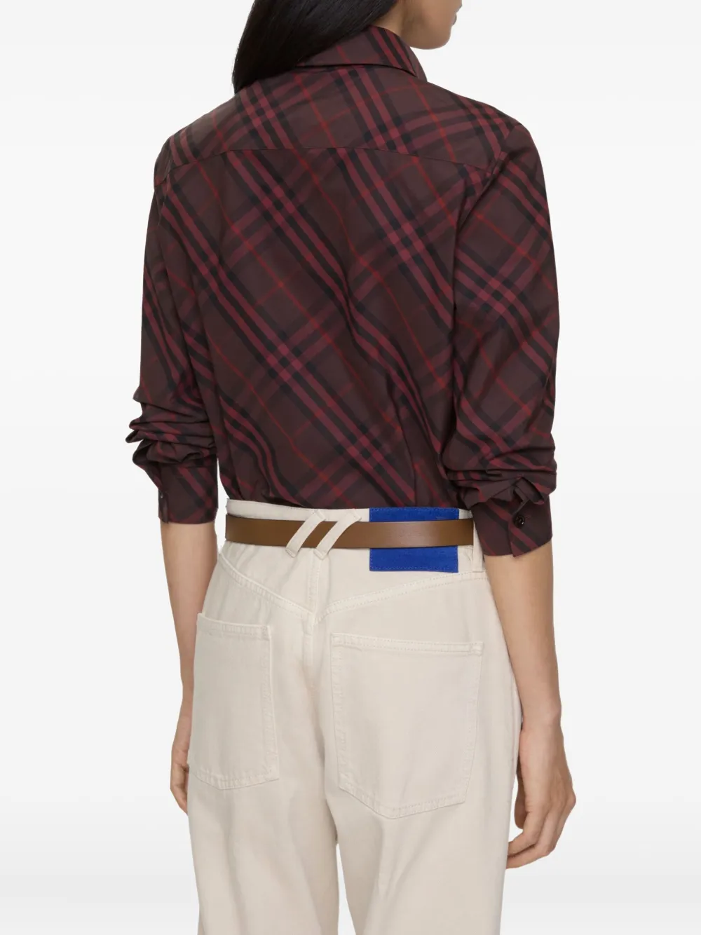 Burberry Geruit katoenen blouse Rood