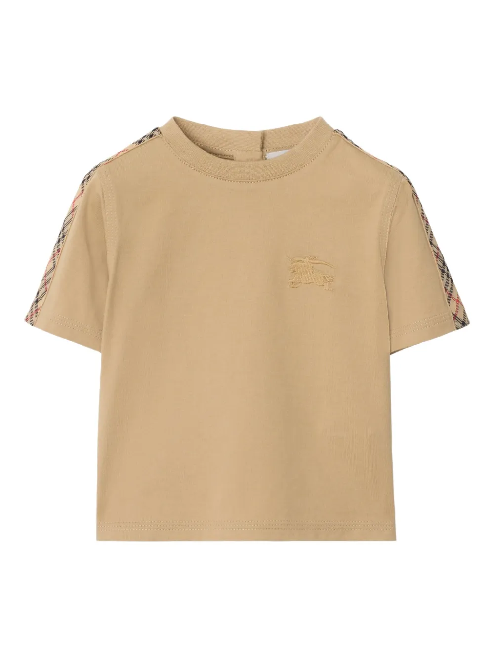 Burberry Kids Check-trimmed cotton T-shirt | Neutrals | Image 1