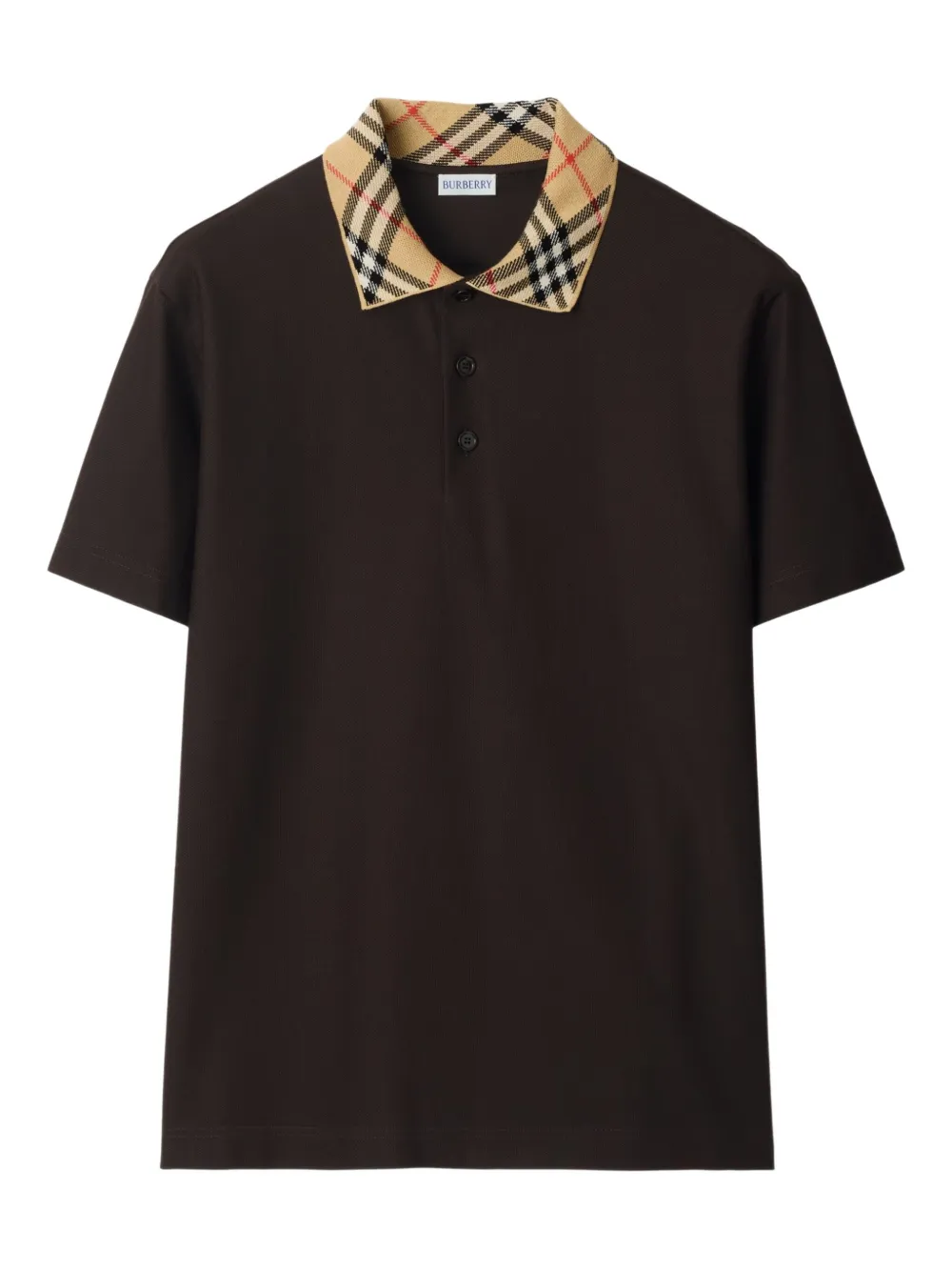 Burberry Polo con colletto a quadri - Marrone