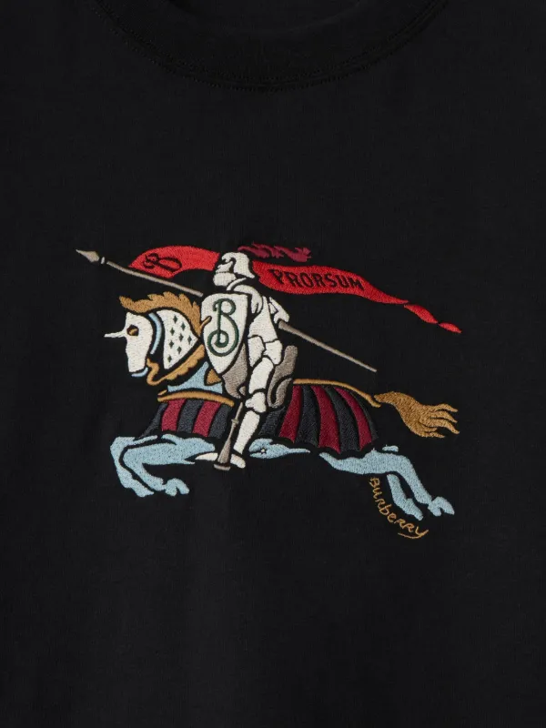 Burberry Equestrian Knight-embroidered T-shirt | Black | FARFETCH